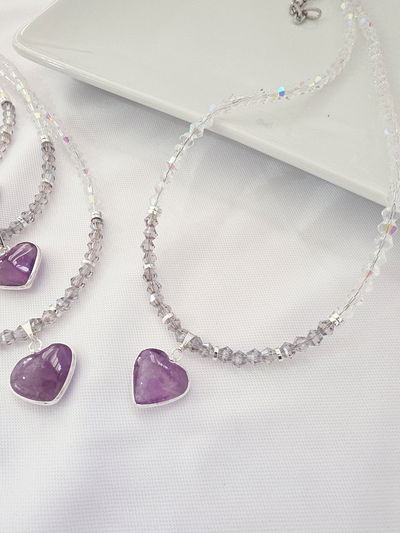 COLLAR - CORAZÓN AMATISTA 