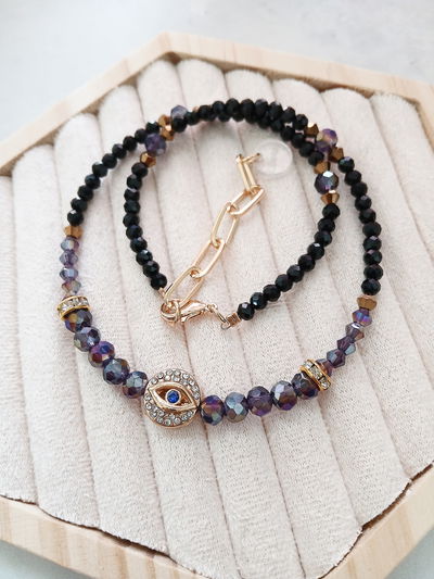 COLLAR - OJITO STRASS NEGRO