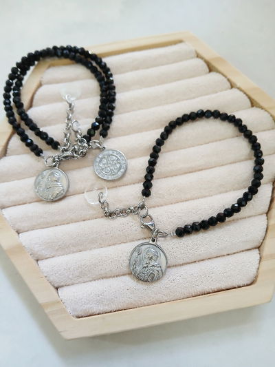 PULSERA - SAN BENITO ACERO - NEGRA