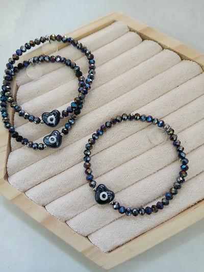 PULSERA - CORAZÓN CERÁMICA TORNASOL