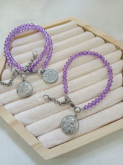 PULSERA - SAN BENITO ACERO - VIOLETA