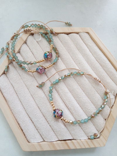 PULSERA - ORO LAMINADO - ESFERA MURANO