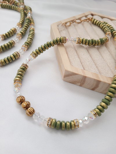 COLLAR -  DONAS FIMO Y HEMATITE VERDE