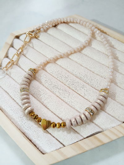 COLLAR - FIMO Y HEMATITE CORAZÓN