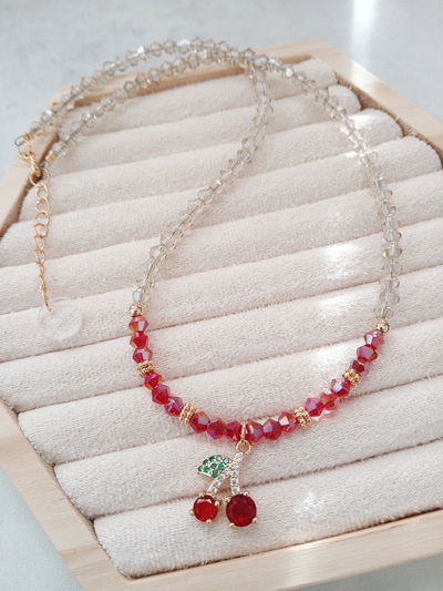 COLLAR - ORO LAMINADO - CHERRY CUBIC
