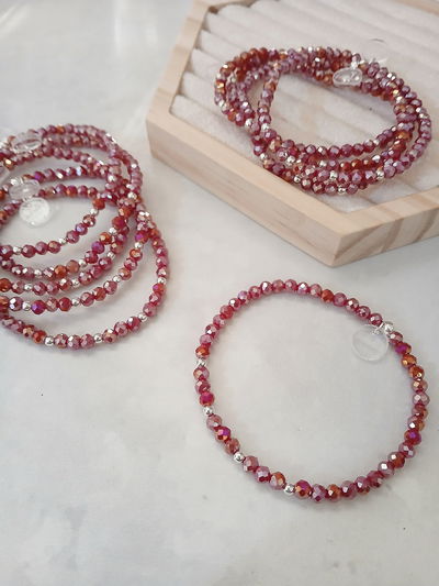 PULSERA - PLATA 925 - BORDO