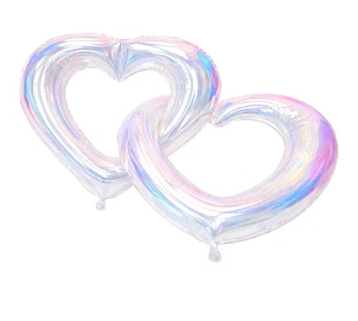 GLOBO CORAZÓN CALADO IRIDISCENTE 40"