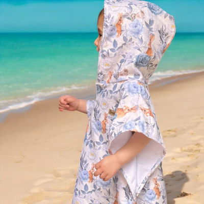 Poncho Conejos y Flores