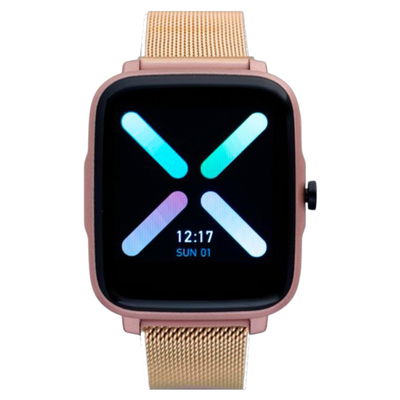  SMARTWATCH DORADO CON MALLA METALICA TEJIDA