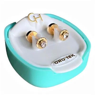 ARO ABRIDOR GRANDE CON CUBIC BLANCO ORO 18K