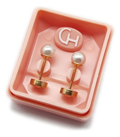 ARO ABRIDOR ENCHAPADO CON PERNO DE ORO 18K SIMIL PERLA 4MM