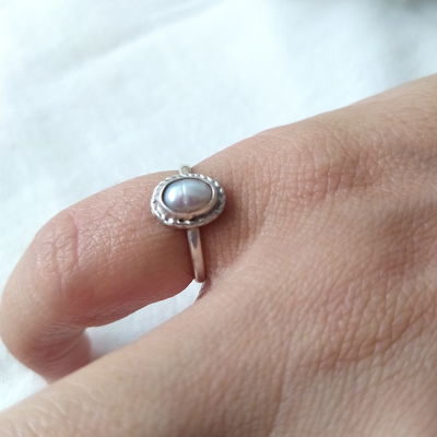 Anillo plata 925 y perla