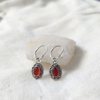 Aros plata 925 y cornalina