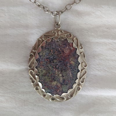 Dije de Ágata Musgo de Indonesia (oval)