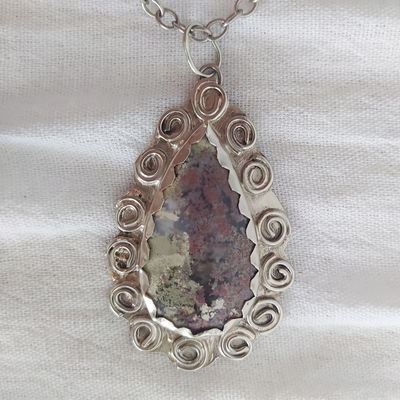 Dije de Ágata Musgo de Indonesia (agua)