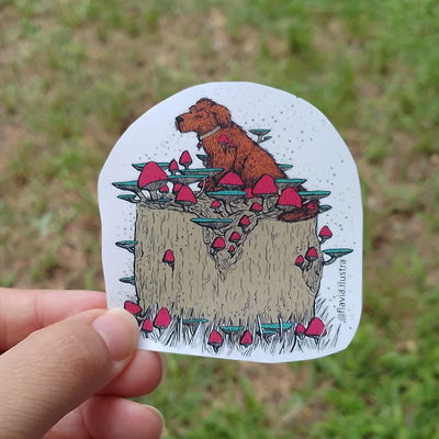 Sticker Perro Esporas