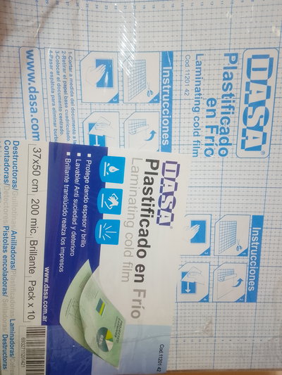 PLANCHA PARA PLASTIFICAR EN FRIO 200 MIC 37X50CM DASA