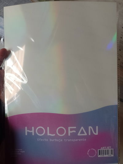 Holofan efecto BURBUJA TRANASPARENTE x 5 hojas