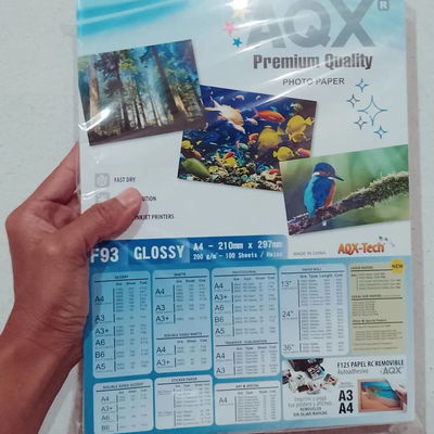 PAPEL FOTOGRAFICO BRILLANTE A4 200GR 20 hojas AQX