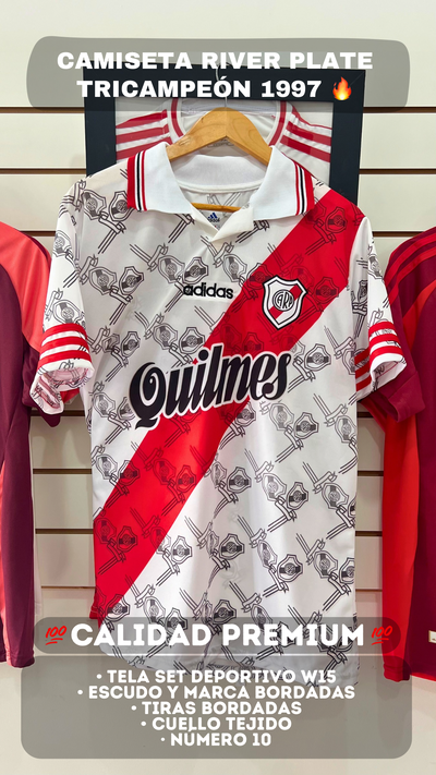 CAMISETA RIVER PLATE TITULAR RETRO TRICAMPEON 1996/97