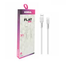 CABLE SOUL FLAT TIPO C 1.2M BLANCO 3,1A