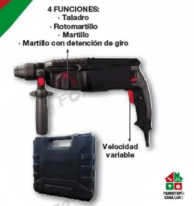 ROTOMARTILLO SDS PLUS 4J 850W TIPO TALADRO FOXTTER