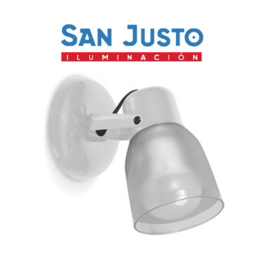 SPOT 1 LUZ CON VIDRIO BLANCO SAN JUSTO