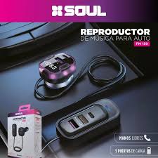 ADAPTADOR AUTO FM150 3 USB-A + 2 USB-C HUB SOUL