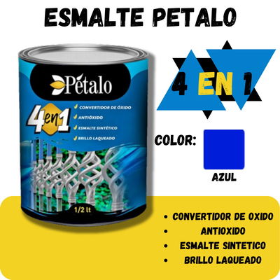 ESMALTE SINTETICO AZUL X 1/4LTS 4 EN 1 PETALO