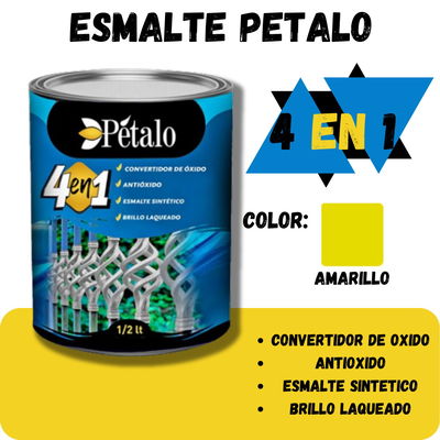 ESMALTE SINTETICO AMARILLO X 1LTS 4 EN 1 PETALO