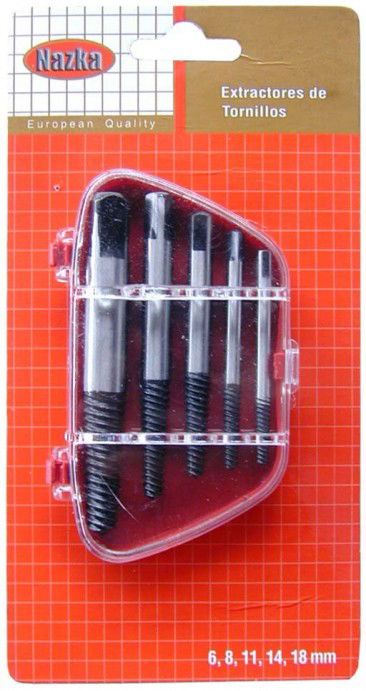 EXTRACTOR DE TORNILLOS x 5pzas 6-8-11-14-18