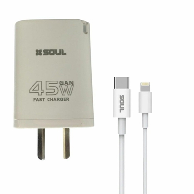 CARGADOR SOUL FAST PD 45W CON CABLE IPHONE