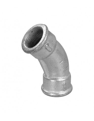CURVA GALVANIZADO 1/2" x 45° H-H