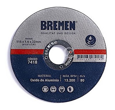 DISCO DE CORTE Metal Bremen® Ø180 x 1,6mm Plano