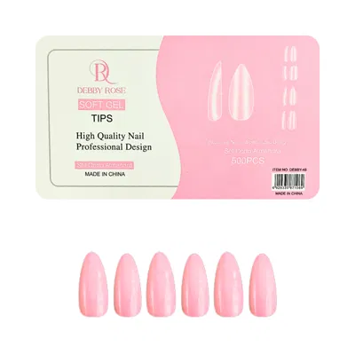 Uñas Postizas x 500 Almendra Transparente