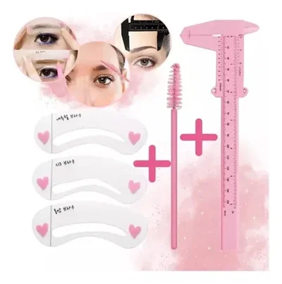 Set x3: Regla Vernier + Moldes de ceja + Cepillitos