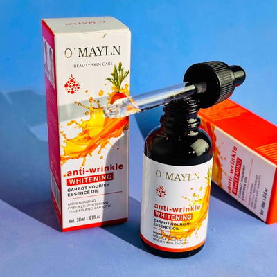 Aceite facial antiarrugas, blanqueador e hidratante de zanahoria