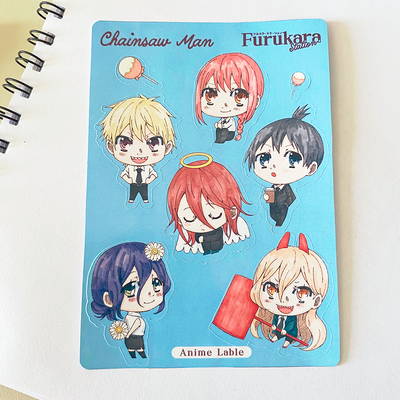 Plancha de Stickers "Chainsaw Man"