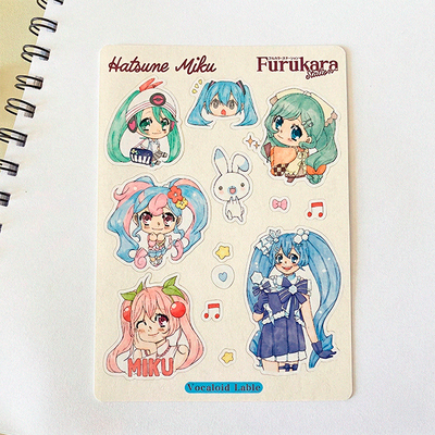 Plancha de Stickers "Hatsune Miku"