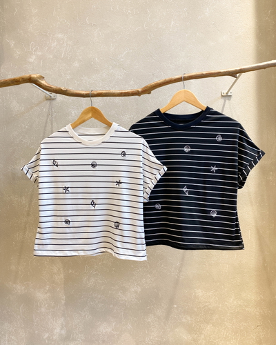 Remera Cuff Viscosa Rayada SEASIDE
