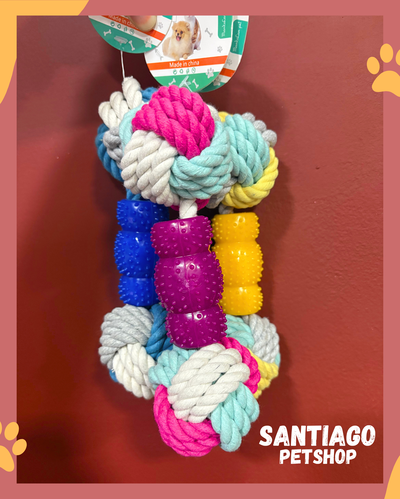 Mordillo con pelotas de soga