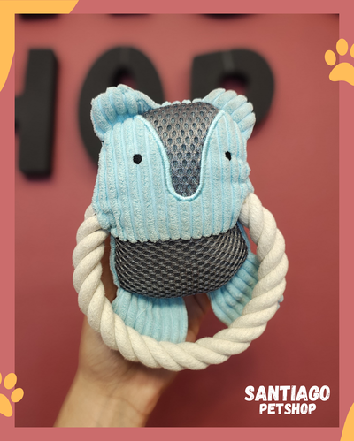 Peluche con aro de soga