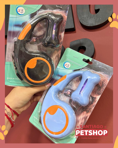 Correa retractil 3 metros con porta bolsa 