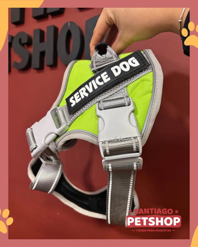 Pechera Reflectiva "Service Dog" Verde