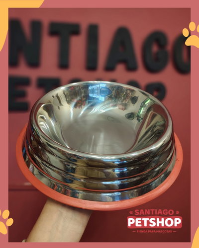 Comedero de acero Rojo