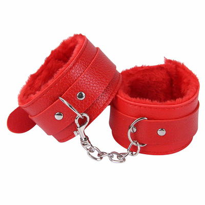 Esposas Peluche Suaves Eco cuero Importadas Rojo