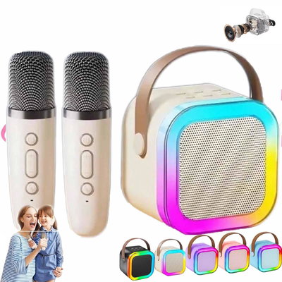 Parlante Colorful Karaoke. Modelo k12. Incluye 2 micrófonos