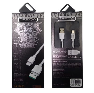 Cable Usb tipo C. Treqa CA-8433. 3.1mAh. 2mts