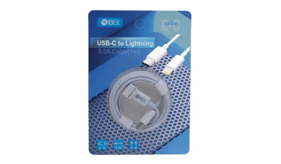 Cable de datos de C a Lightning. Ibek CB-2350. 5mAh. 1mts