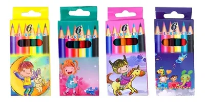 Mini lápices de colores. (Caja x6 unidades)